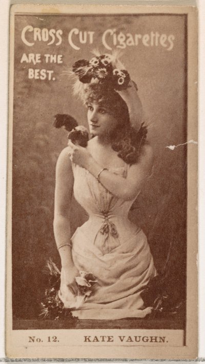 Kate Vaughn, a 12-es számú kártya a Színészek és színésznők N145-2 sorozatából, amelyet Duke... adott ki, 1880-as évek. alkotó: Unbekannt
