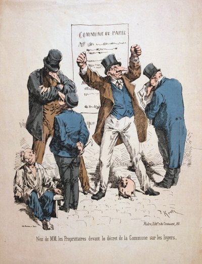 A tulajdonosok karikatúrája, Párizs Kommün, 1871. alkotó: Unbekannt
