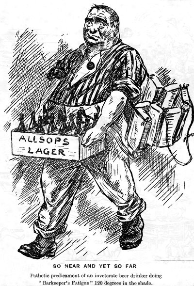 Karikatúra a The Comet hajófedélzeti papírról, RMS Caronia csapathajó, 1916-1917 alkotó: Unbekannt