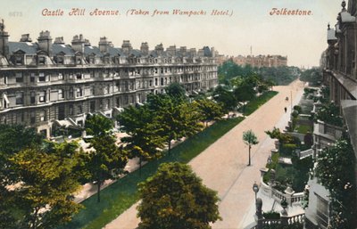 Castle Hill Avenue. A Wampachs Hotelből készült. Folkestone, 19. század vége – 20. század eleje alkotó: Unbekannt