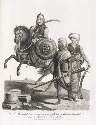Mameluk lovas és a mameluk és beduin gyalogság katonái, 1804-ben alkotó: Unbekannt