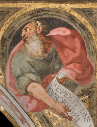 Központi hajó, Plume First Span North, Mellszobor prófétával, Részlet, Santa Maria Assunta katedrális, Katedrális, Cremona, Lombardia, Olaszország (fotó) alkotó: Unbekannt