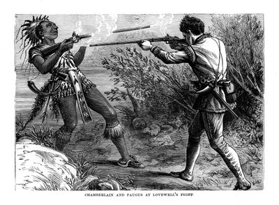 Chamberlain és Paugus a Lovewells Fightban, 1725, 1872 alkotó: Unbekannt