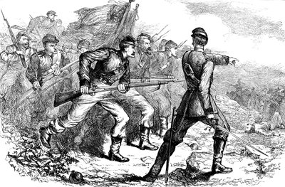 A szövetségi vádak Corinth-ban, amerikai polgárháború, 1880 alkotó: Unbekannt