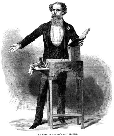 Charles Dickens 1812-70 utolsó nyilvános felolvasását a londoni St James