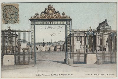 Chateau de Versailles: tiszteletrács – 1905-ös képeslap alkotó: Unbekannt