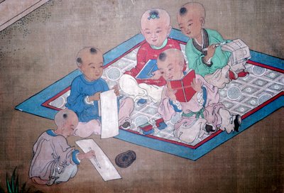 Gyerekek játszanak, japán festészet, 18. század alkotó: Unbekannt