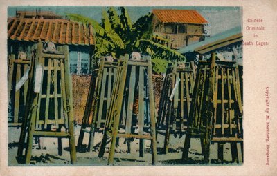 Kínai bűnözők a halálketrecekben, 1900 alkotó: Unbekannt