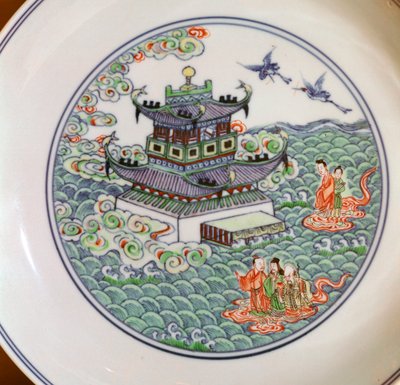 Kínai porcelántál a taoista hármast ábrázolva, 18. század alkotó: Unbekannt
