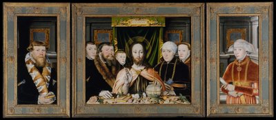 Krisztusi áldás, adományozó családdal körülvéve, kb. 1573-82. alkotó: Unbekannt