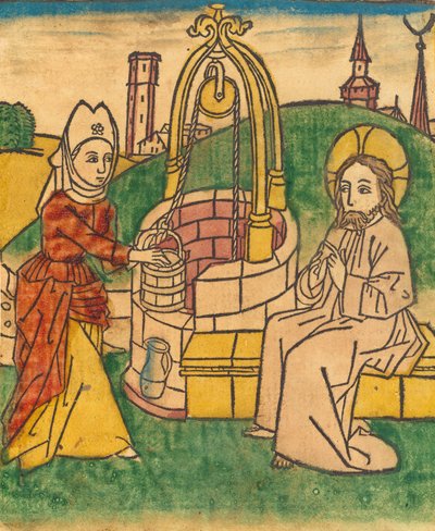 Krisztus és a szamáriai asszony, valószínűleg 1485. alkotó: Unbekannt