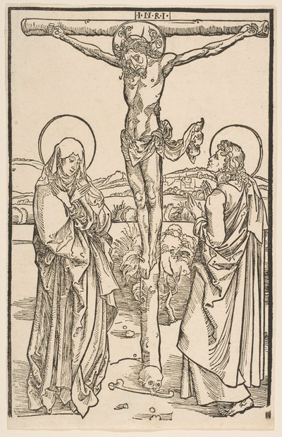 Krisztus a kereszten a Szűzanyával és Szent Jánossal.n.d. alkotó: Unbekannt