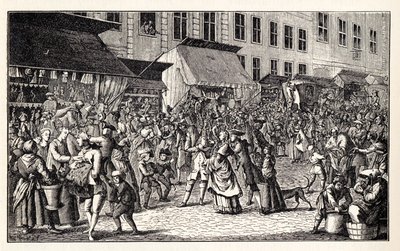 Karácsonyi vásár Berlinben, 1776. alkotó: Unbekannt