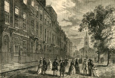 Church Row, Hampstead, 1750-ben, 1876 körül. alkotó: Unbekannt