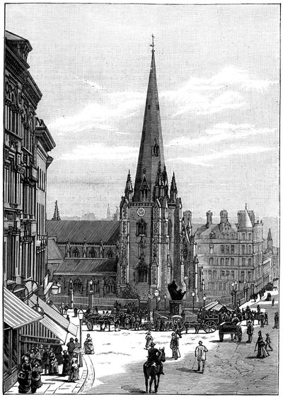 Szent Márton-templom a bikakörben, Birmingham, West Midlands, 1887 alkotó: Unbekannt