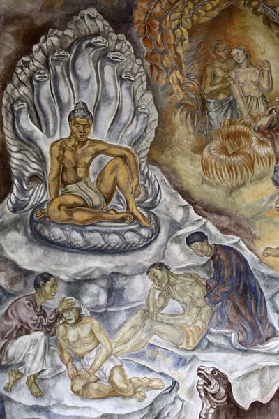 Idézet nemzeti bevándorlástörténeti (múzeum) Gyarmati festmény a Salon du Marechal Hubert (Louis-Hubert-Gonzalve) Lyautey-ban (részlet), Párizs, Franciaország alkotó: Unbekannt
