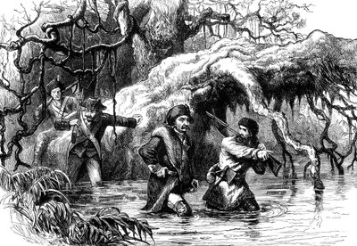 Clark és katonái átkelnek a Wabash-on, c1778-1779 c1880 alkotó: Unbekannt