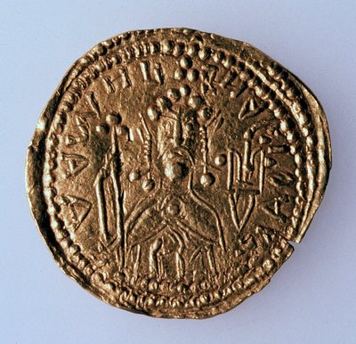 Vlagyimir Szvjatoszlavics nagyherceg Zlatnik érme, hátoldal: Az uralkodó portréja, 980-1015 alkotó: Unbekannt