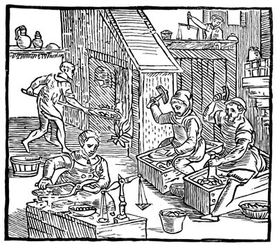 Pénzverők munka közben, 1577, 1893 alkotó: Unbekannt
