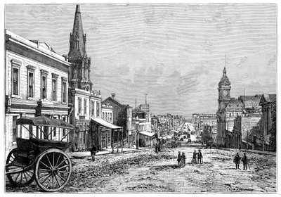 Collins Street, Melbourne, Victoria, Ausztrália, 19. század alkotó: Unbekannt