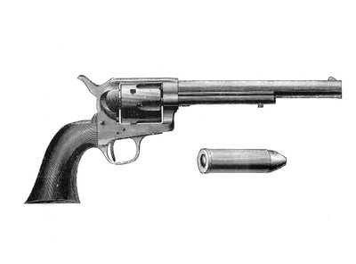 Colt Frontier revolver, Samuel Colt feltalálója 1814-62, c1890 alkotó: Unbekannt