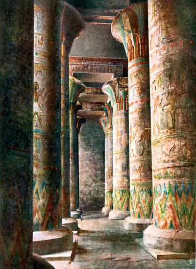 Oszlopok, Hórusz temploma, Edfu, Egyiptom, XX. század alkotó: Unbekannt