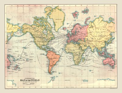 Kereskedelmi világtérkép, 1902. alkotó: Unbekannt