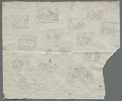 Kompozíciós vázlatok Raphael és más művészek után recto, c. 1800. alkotó: Unbekannt