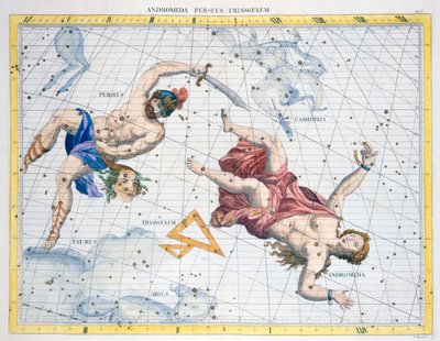 Perszeusz és Androméda csillagképek, 1729 alkotó: Unbekannt