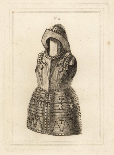 Korcelet vagy öltöny fényes arquebus páncélból és morion fejfedőből a Tower of Londonból alkotó: Unbekannt