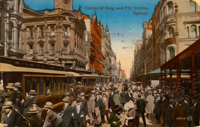 Corner of King and Pitt Streets, Sydney, Új-Dél-Wales, Ausztrália, 1917 alkotó: Unbekannt