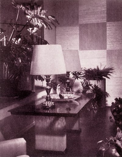 Egy nagy nappali sarka, Paul T. Frankl tervezte, 1949. alkotó: Unbekannt