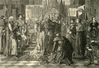 I. Lajos magyar koronázása lengyel királlyá Krakkóban, 1370, 1890. alkotó: Unbekannt