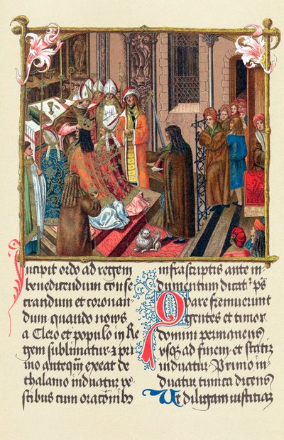 I. Sándor lengyel király megkoronázása a krakkói gnieznói érsek által, 1501. alkotó: Unbekannt