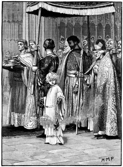 I. Richárd megkoronázása a Westminster Abbeyben 1189, 1880 alkotó: Unbekannt