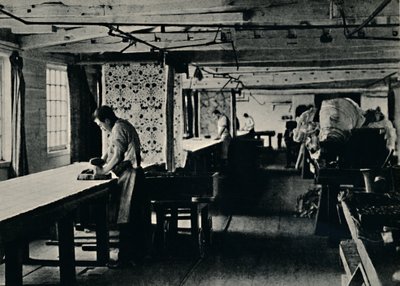Pamutnyomtatás a Merton Abbey Works-ben, 1884. alkotó: Unbekannt