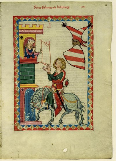 Konrad von Kirchberg gróf a Manesse-kódexből, 1305 és 1340 között alkotó: Unbekannt