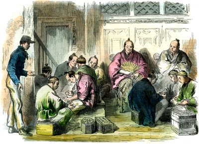 Richardson úr 1863-as meggyilkolásáért járó kártérítési pénz számítása, Japán alkotó: Unbekannt