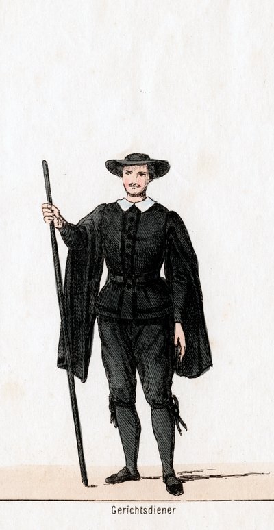 Udvari ajtónálló, Shakespeare VIII. Henrik drámájának jelmezterve, 19. század alkotó: Unbekannt