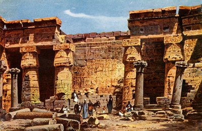 Medinet Hobou templomának udvara, 1918-c1939. alkotó: Unbekannt