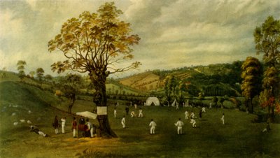 „Cricket Match Between Nottingham és Leicester, 1829 körül”, 1947. alkotó: Unbekannt