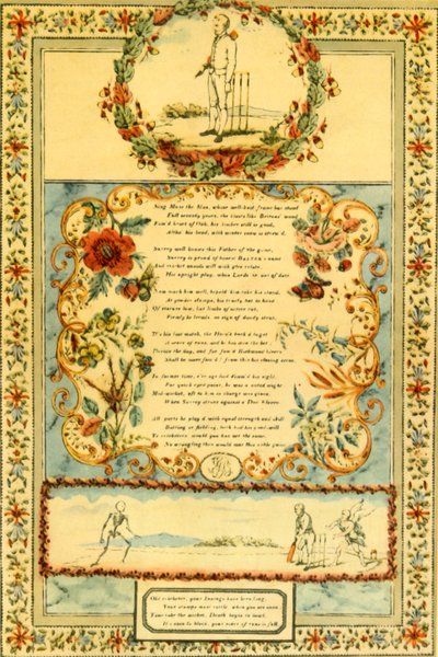 „Cricket Song in Honest of Honest Baxter of Surrey”, 1839, 1947. alkotó: Unbekannt