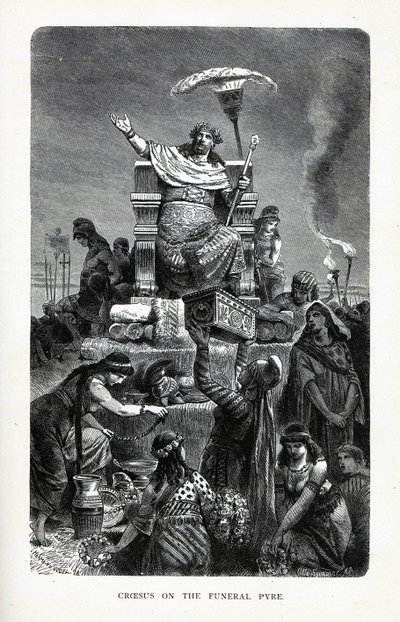 Kroiszosz a halotti máglyán, 1882 alkotó: Unbekannt