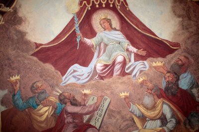 Koronás Mária freskó a loretói templomban ; Prága, Csehország alkotó: Unbekannt