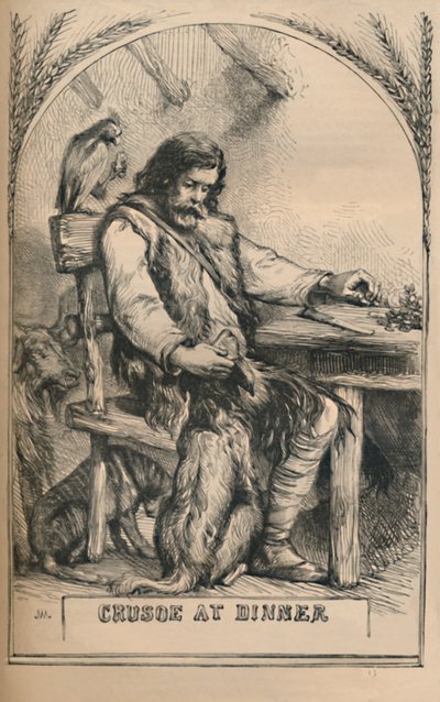 Crusoe a vacsoránál, 1870 alkotó: Unbekannt