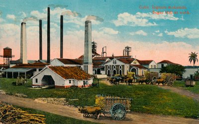Kuba: Ingenio moliendo. Cukormalom munka közben, 1900 c alkotó: Unbekannt