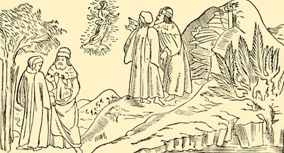 Dante a Purgatóriumban látja Beatrice látomását, c1930. alkotó: Unbekannt