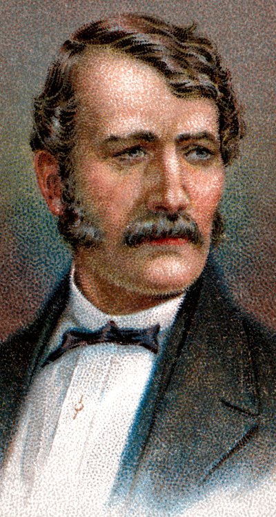 David Livingstone, 19. századi skót misszionárius és afrikai felfedező, 1915-ben alkotó: Unbekannt