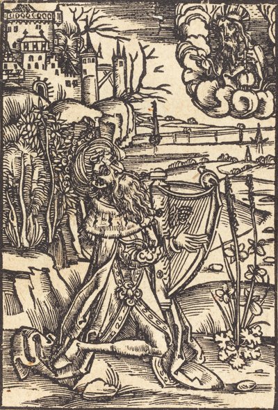 Dávid hárfán játszik, c. 1500. alkotó: Unbekannt