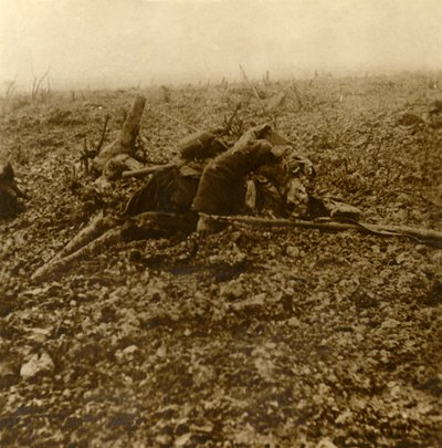 Halott katona a 304-es dombon, a verduni csata után, Észak-Franciaországban, 1916 alkotó: Unbekannt